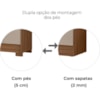 Guarda Roupa Casal 6P Espelho 216 cm San Francisco Carvalho Fendi Moval