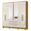 Guarda Roupa Casal 6P Espelho 216 cm San Francisco Moval Freijo Off White
