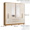Guarda Roupa Casal 6P Espelho 216 cm San Francisco Moval Freijo Off White