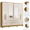 Guarda Roupa Casal 6P Espelho 216 cm San Francisco Moval Freijo Off White