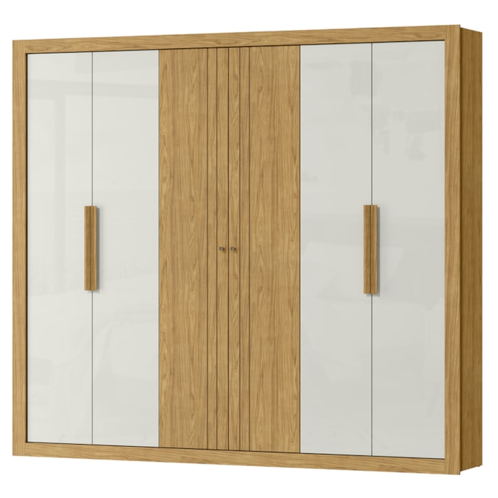 Guarda Roupa Casal 6PT MDF 231 cm RG129 Marrocos Off White MXM