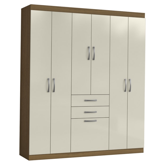Guarda Roupa Casal 7 Portas 156 cm Cancun Atacama Areia ARMoveis