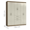 Guarda Roupa Casal 7 Portas 156 cm Cancun Atacama Areia ARMoveis