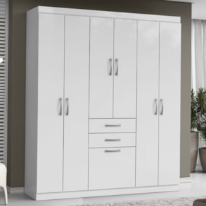 Guarda Roupa Casal 7 Portas 156 cm Cancun Branco ARMoveis
