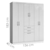Guarda Roupa Casal 7 Portas 156 cm Cancun Branco ARMoveis