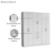 Guarda Roupa Casal 7 Portas 156 cm Cancun Branco ARMoveis