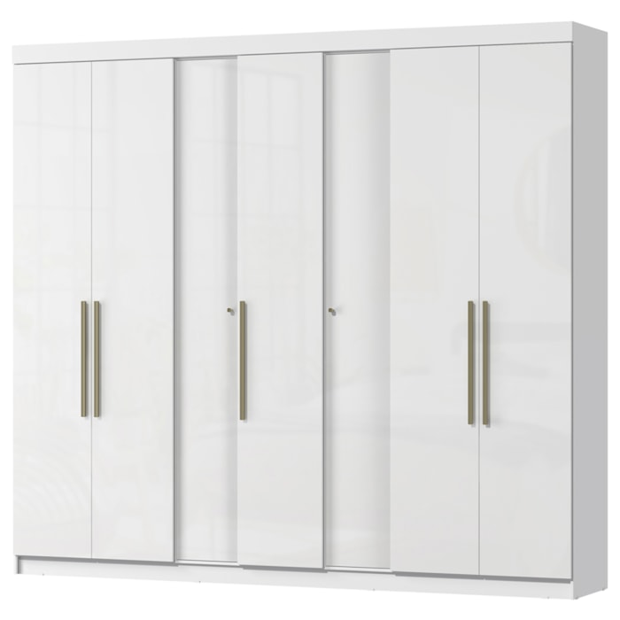 Guarda Roupa Casal 7 Portas 258 cm ATN RG040 Branco Neve MXM