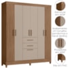 Guarda Roupa Casal 7P 165 cm Malta Carvalho Fendi Friso Moval