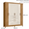 Guarda Roupa Casal 7P 165 cm Malta Freijo Off White Friso Moval