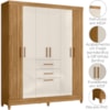 Guarda Roupa Casal 7P 165 cm Malta Freijo Off White Friso Moval