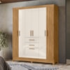 Guarda Roupa Casal 7P 165 cm Malta Freijo Off White Friso Moval