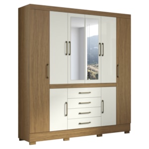 Guarda Roupa Casal 8 Portas 201 cm Napole Atacama Off White ARMoveis