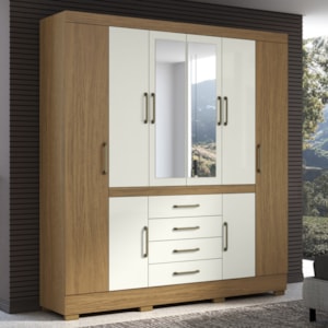 Guarda Roupa Casal 8 Portas 201 cm Napole Atacama Off White ARMoveis