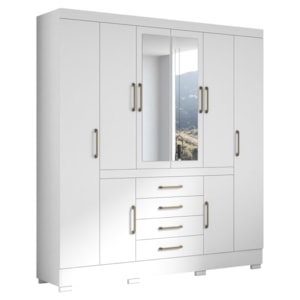 Guarda Roupa Casal 8 Portas 201 cm Napole Branco ARMoveis