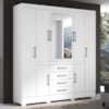 Guarda Roupa Casal 8 Portas 201 cm Napole Branco ARMoveis