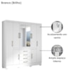 Guarda Roupa Casal 8 Portas 201 cm Napole Branco ARMoveis