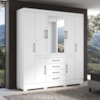 Guarda Roupa Casal 8 Portas 201 cm Napole Branco ARMoveis