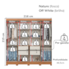 Guarda Roupa Casal 8 Portas 4 Gavetas 216 cm B51 Nature Off White Briz