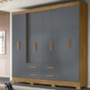 Guarda Roupa Casal 8 Portas 9410 Freijo Cinza Moval