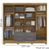 Guarda Roupa Casal 8 Portas 9410 Freijo Cinza Moval