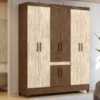 Guarda Roupa Casal 8P 165 cm Portugal Castanho Wood Avela Wood Moval