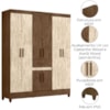 Guarda Roupa Casal 8P 165 cm Portugal Castanho Wood Avela Wood Moval