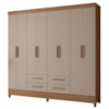 Guarda Roupa Casal 8P 204 cm Florida Carvalho Fendi Moval
