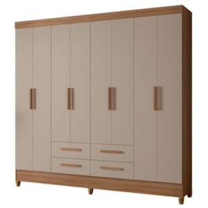 Guarda Roupa Casal 8P 204 cm Florida Carvalho Fendi Moval