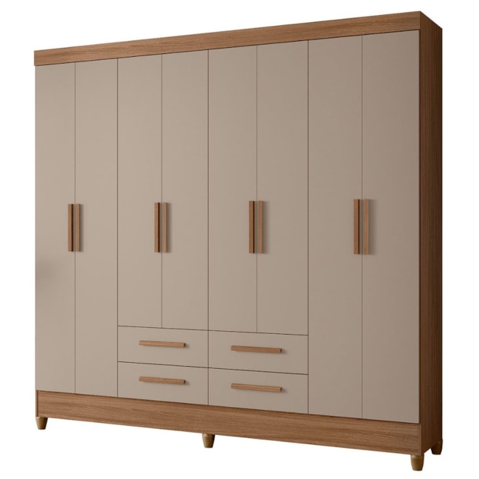 Guarda Roupa Casal 8P 204 cm Florida Carvalho Fendi Moval