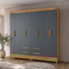 Guarda Roupa Casal 8P 204 cm Florida Freijo Cinza Moval
