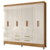 Guarda Roupa Casal 8P 204 cm Florida Freijo Off White Moval