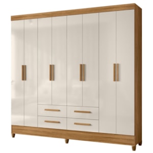 Guarda Roupa Casal 8P 204 cm Florida Freijo Off White Moval