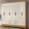 Guarda Roupa Casal 8P 204 cm Florida Freijo Off White Moval