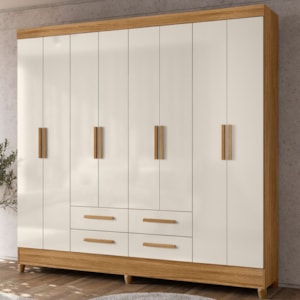 Guarda Roupa Casal 8P 204 cm Florida Freijo Off White Moval