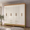 Guarda Roupa Casal 8P 204 cm Florida Freijo Off White Moval