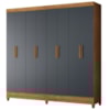 Guarda Roupa Casal 8P 204 cm Marajo Freijo Cinza Moval