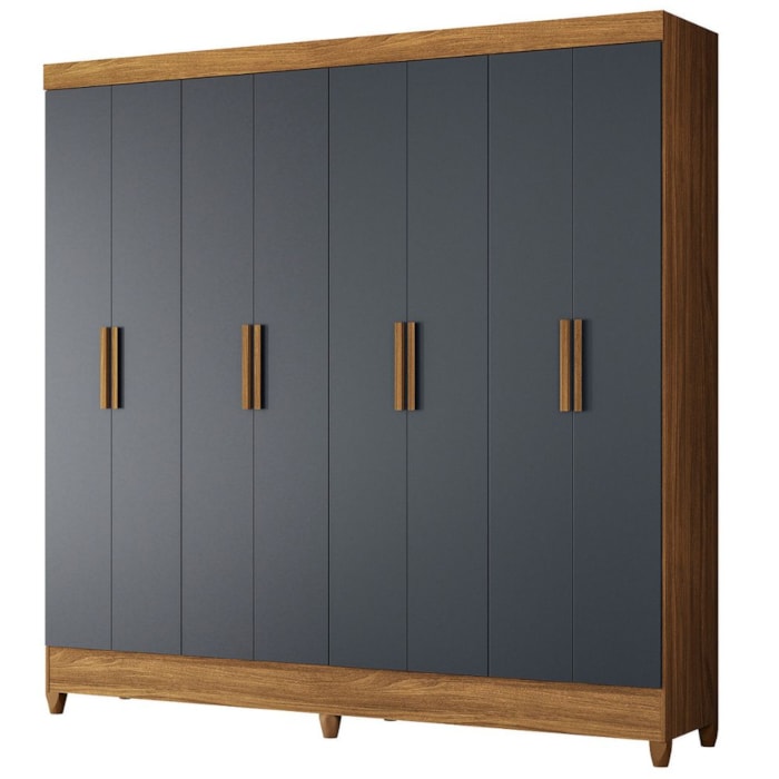 Guarda Roupa Casal 8P 204 cm Marajo Freijo Cinza Moval