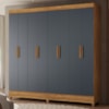 Guarda Roupa Casal 8P 204 cm Marajo Freijo Cinza Moval