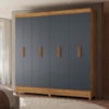 Guarda Roupa Casal 8P 204 cm Marajo Freijo Cinza Moval