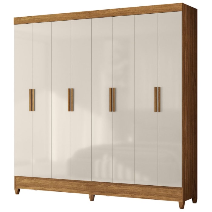 Guarda Roupa Casal 8P 204 cm Marajo Freijo Off White Moval