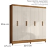 Guarda Roupa Casal 8P 204 cm Marajo Freijo Off White Moval