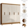 Guarda Roupa Casal 8P 204 cm Marajo Freijo Off White Moval