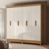 Guarda Roupa Casal 8P 204 cm Marajo Freijo Off White Moval