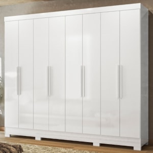 Guarda Roupa Casal 8P 236 cm Diplomata Branco Moval