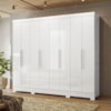 Guarda Roupa Casal 8P 236 cm Diplomata Branco Moval