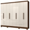 Guarda Roupa Casal 8P 236 cm Diplomata Castanho Wood Off White Moval