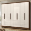 Guarda Roupa Casal 8P 236 cm Diplomata Castanho Wood Off White Moval