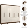 Guarda Roupa Casal 8P 236 cm Diplomata Castanho Wood Off White Moval