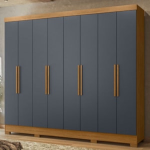 Guarda Roupa Casal 8P 236 cm Diplomata Freijo Cinza Moval