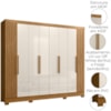 Guarda Roupa Casal 8P 236 cm Diplomata Freijo Off White Friso Moval